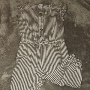 Striped Linen Pants Jumpsuit for Baby
